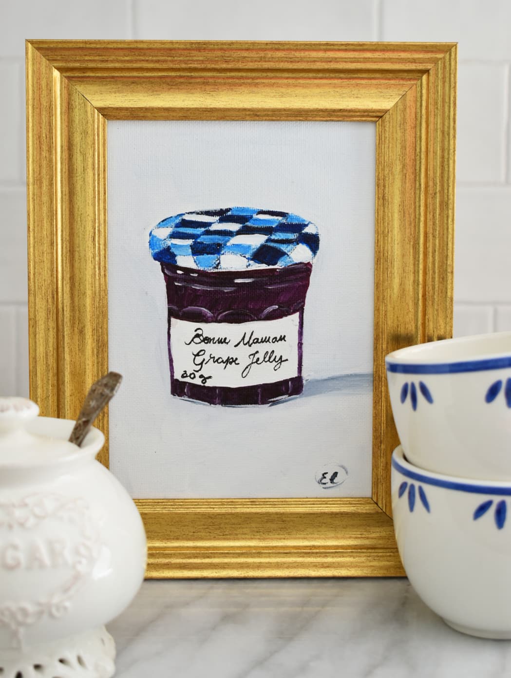 Bonne Maman Jam Jar Painting - Grape Jelly Jar