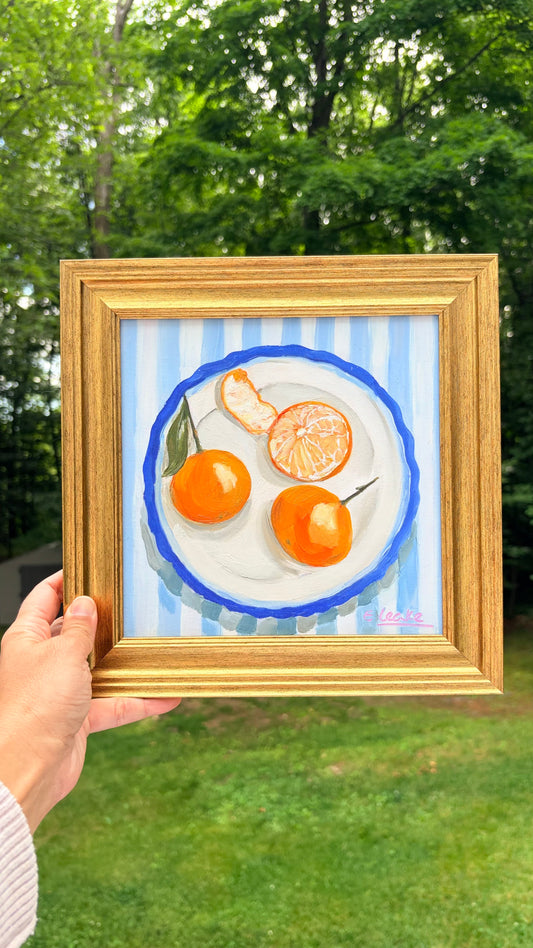 Mandarines in Bleu - 8x8