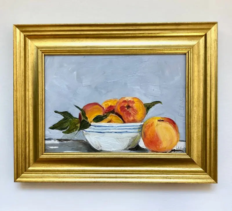 Peaches and Quiet – Original Oil Painting on Linen Board
