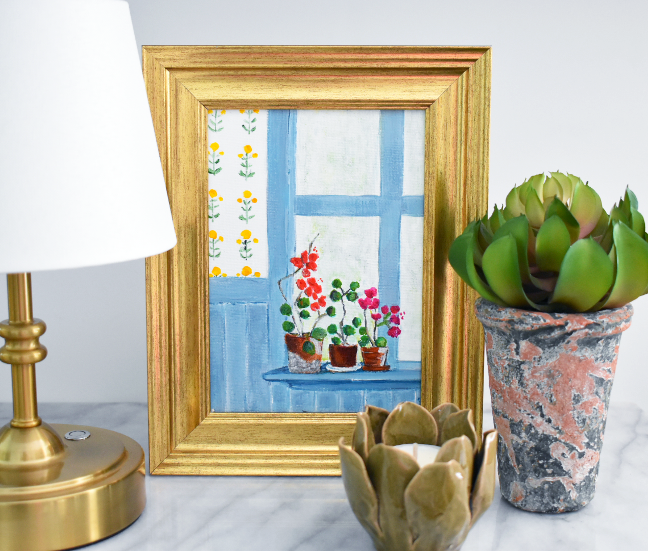 Original Artwork - Acrylic Painting - COttagecore Painting - Grandmillenial decor - Gift for Mom - French Kitchen Decor - Cottage Decor