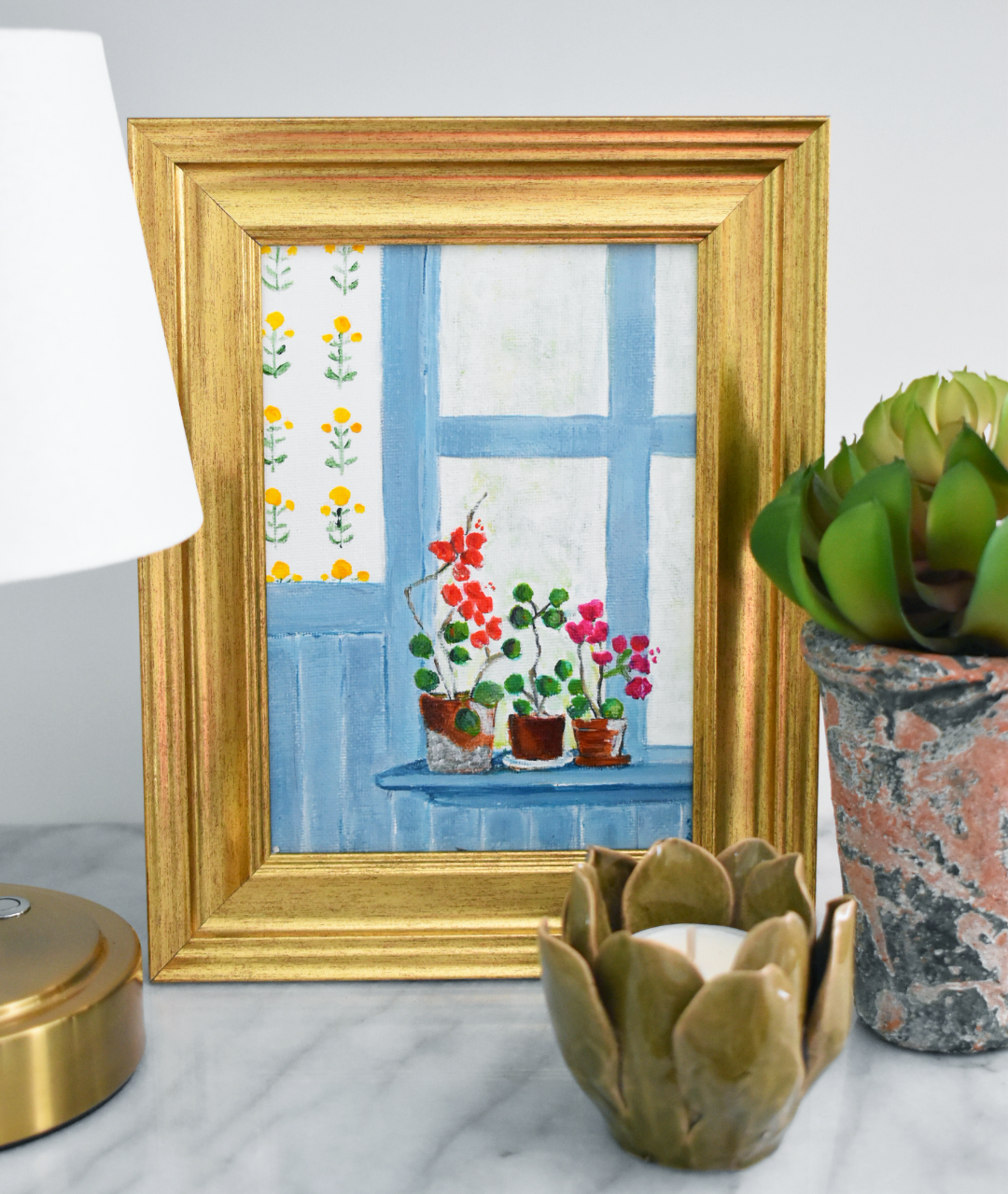 Original Artwork - Acrylic Painting - COttagecore Painting - Grandmillenial decor - Gift for Mom - French Kitchen Decor - Cottage Decor
