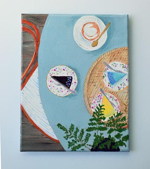 Cottagecore Bakery Acrylic Painting - French Kitchen - Grandmillennial Decor - Gift for Mom & Cottage Style Wall Art