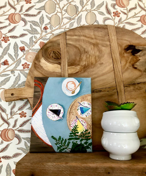 Cottagecore Bakery Acrylic Painting - French Kitchen - Grandmillennial Decor - Gift for Mom & Cottage Style Wall Art